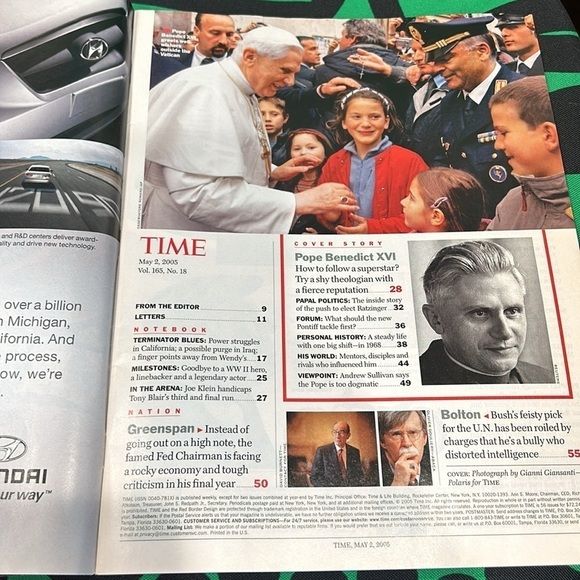 Vintage May 2, 2005 times magazine Pope Benedict XVI Preowned - Picture 3 of 9